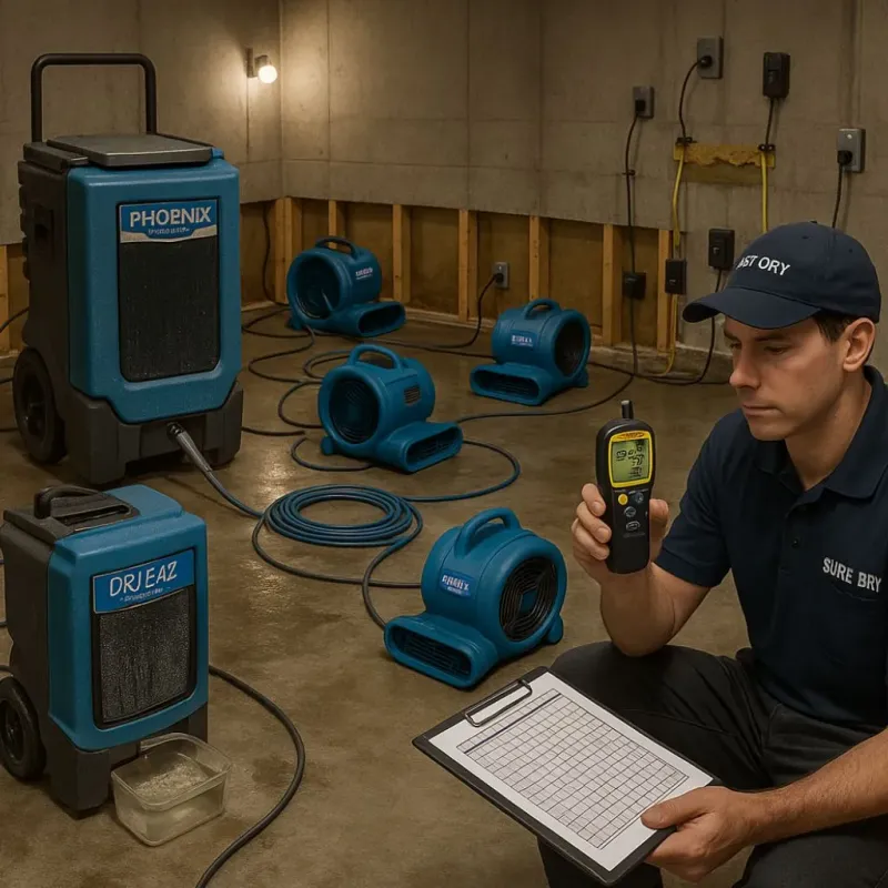 Structural Drying and Dehumidification process in Hagerstown, IN